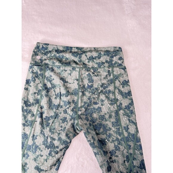 Women / Teen Zella Green Print Leggings size Medium - Picture 5 of 11
